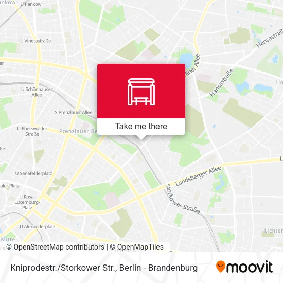 Карта Kniprodestr./Storkower Str.
