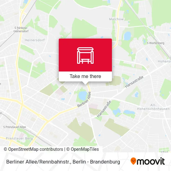 Карта Berliner Allee/Rennbahnstr.