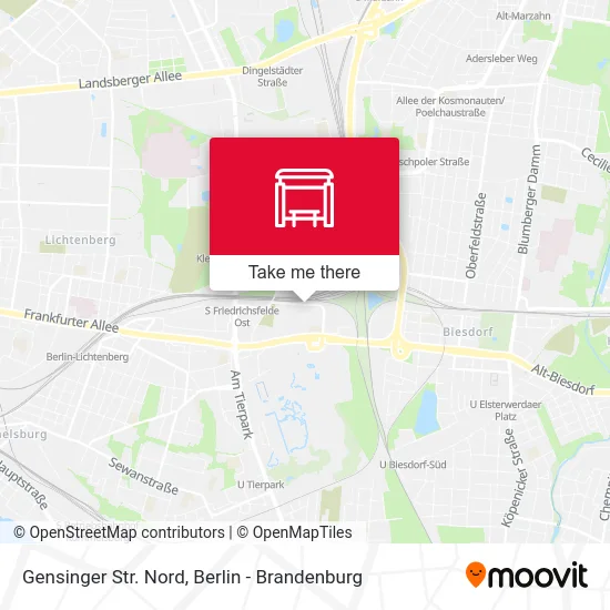 Gensinger Str. Nord map