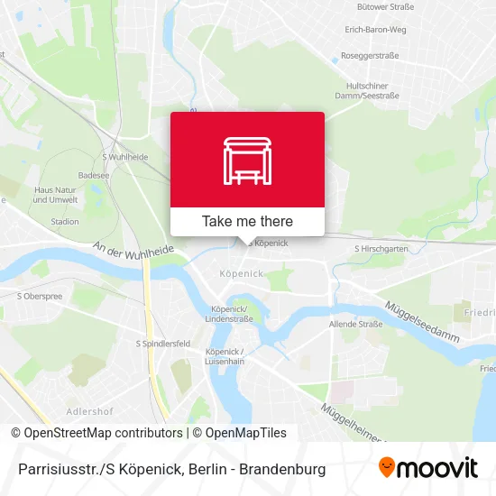 Карта Parrisiusstr./S Köpenick