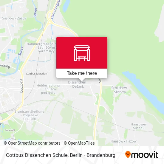 Cottbus Dissenchen Schule map
