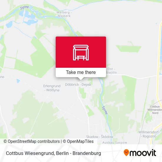 Cottbus Wiesengrund map