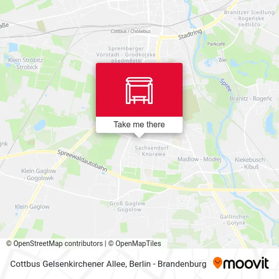 Карта Cottbus Gelsenkirchener Allee