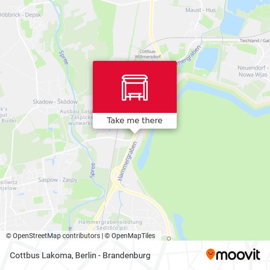Cottbus Lakoma map