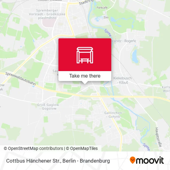 Карта Cottbus Hänchener Str.