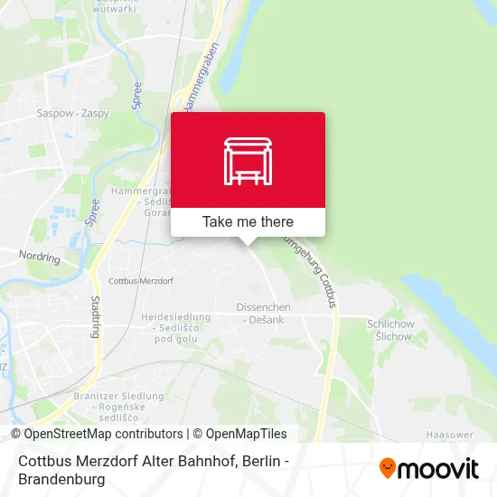 Cottbus Merzdorf Alter Bahnhof map