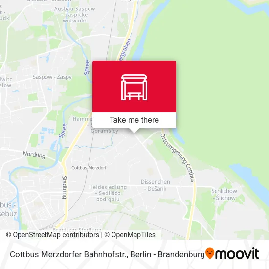 Карта Cottbus Merzdorfer Bahnhofstr.