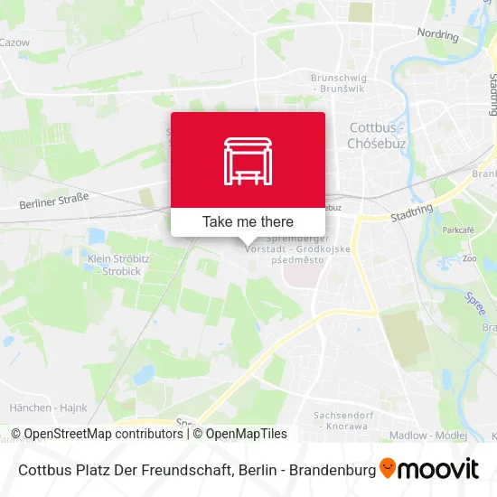 Карта Cottbus Platz Der Freundschaft