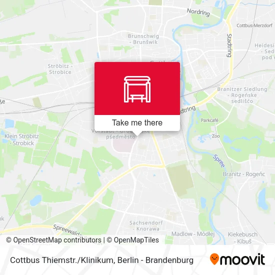 Карта Cottbus Thiemstr./Klinikum