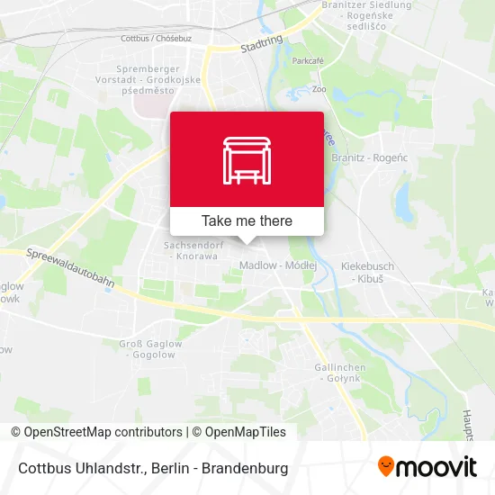 Карта Cottbus Uhlandstr.
