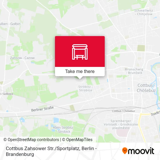 Карта Cottbus Zahsower Str. / Sportplatz