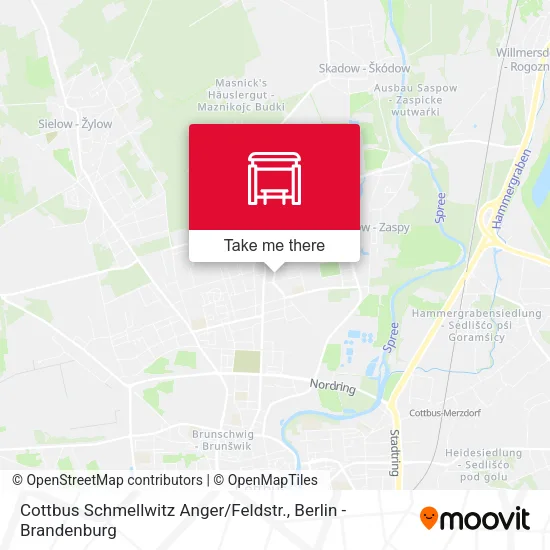 Карта Cottbus Schmellwitz Anger / Feldstr.