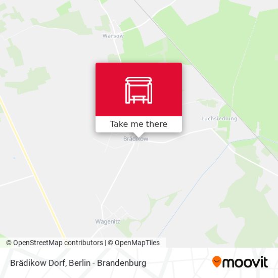 Brädikow Dorf map