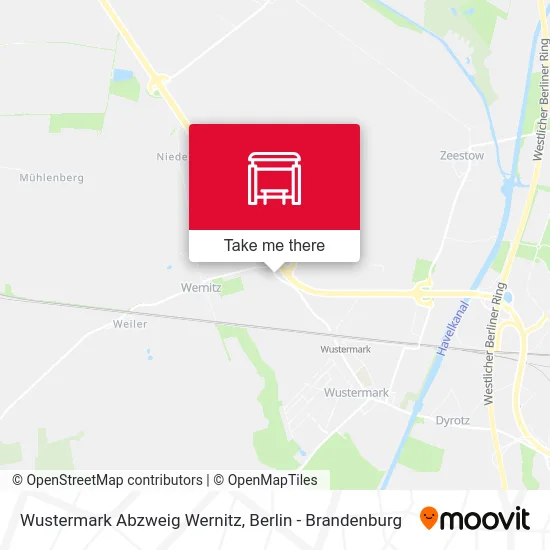 Wustermark Abzweig Wernitz map