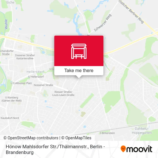 Карта Hönow Mahlsdorfer Str. / Thälmannstr.