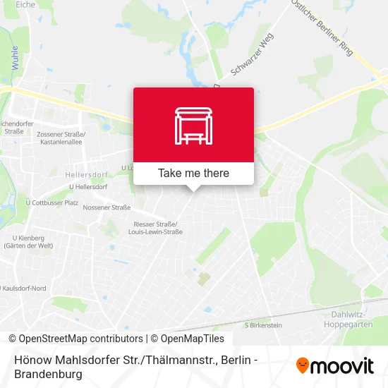 Карта Hönow Mahlsdorfer Str. / Thälmannstr.