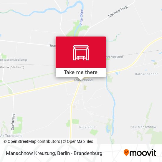 Manschnow Kreuzung map