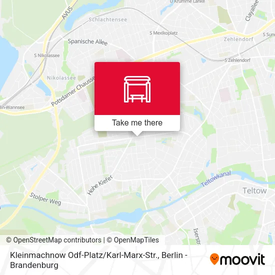 Карта Kleinmachnow Odf-Platz / Karl-Marx-Str.