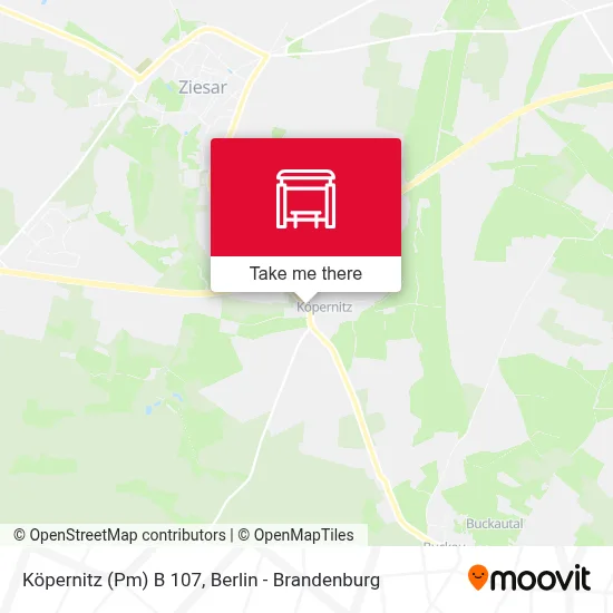 Köpernitz (Pm) B 107 map