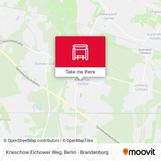 Krieschow Eichower Weg map