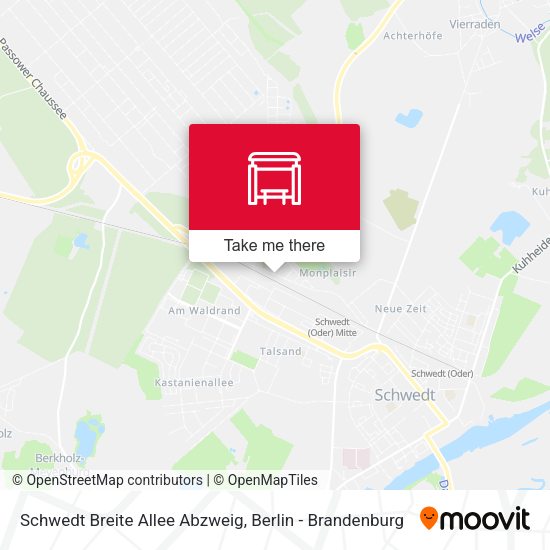 Карта Schwedt Breite Allee Abzweig