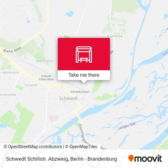 Карта Schwedt Schillstr. Abzweig