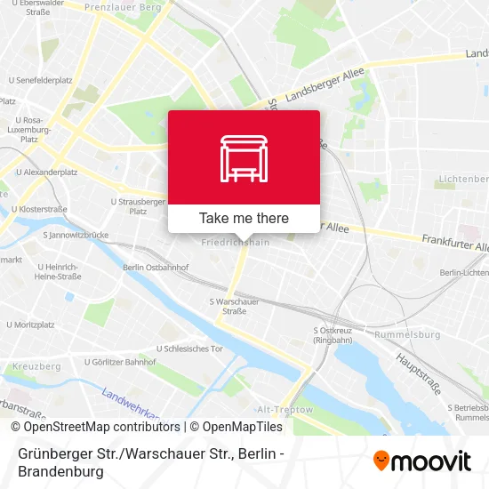 Карта Grünberger Str. / Warschauer Str.