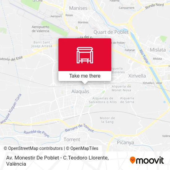 Av. Monestir De Poblet - C.Teodoro Llorente map