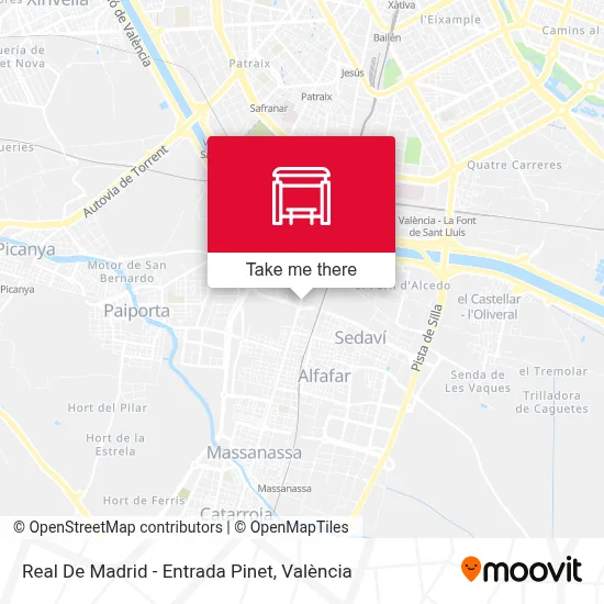 Real De Madrid - Entrada Pinet map