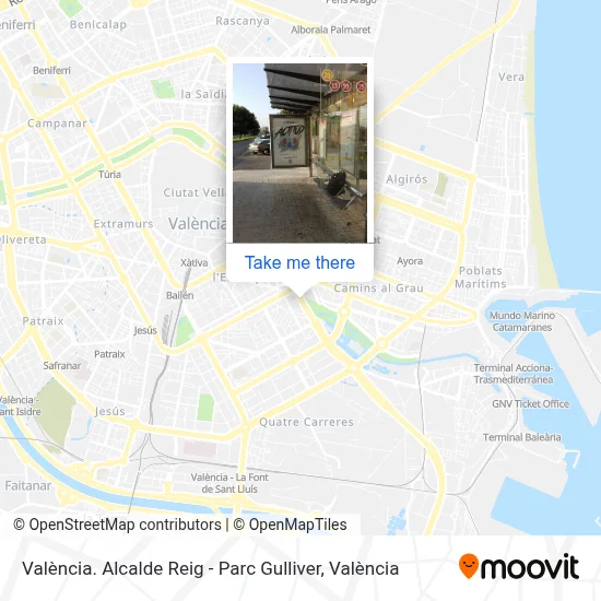 València. Alcalde Reig - Parc Gulliver map