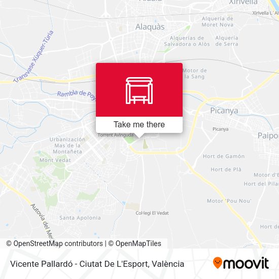 Vicente Pallardó - Ciutat De L'Esport map