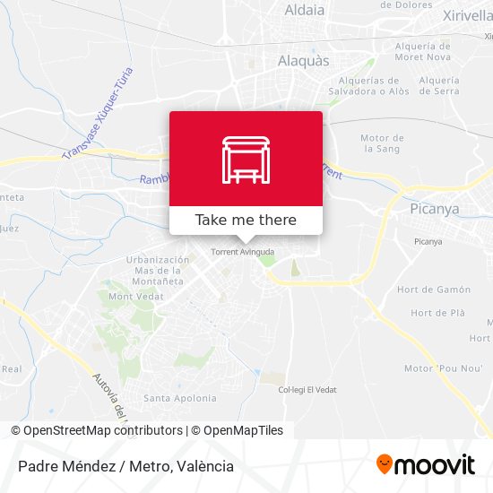 mapa Padre Méndez / Metro