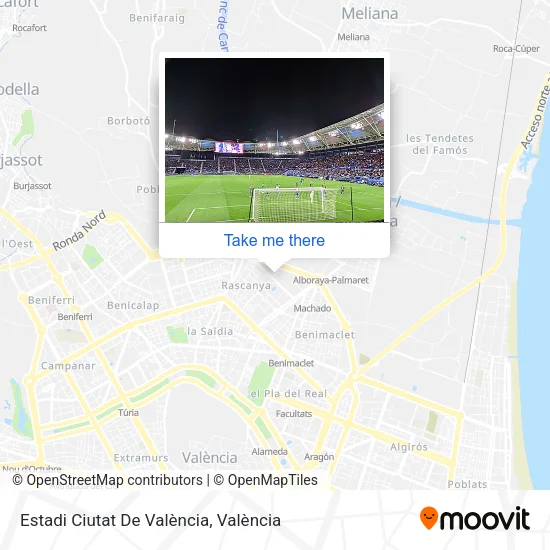 Estadi Ciutat De València map