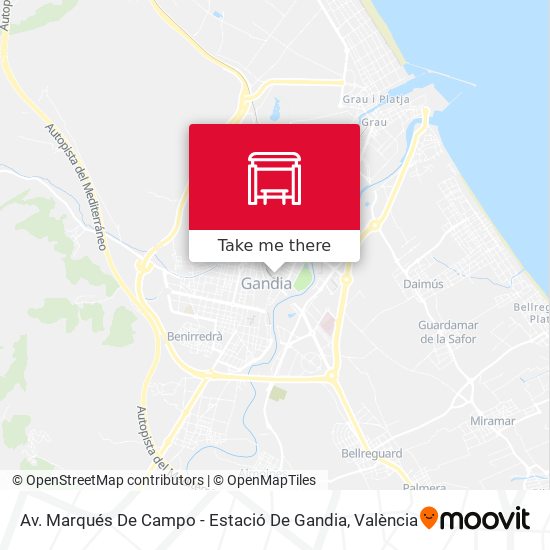 Av. Marqués De Campo - Estació De Gandia map