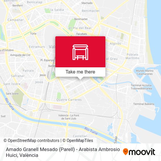 Amado Granell Mesado (Parell) - Arabista Ambrosio Huici map