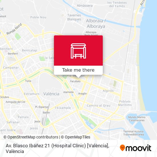 mapa Av. Blasco Ibáñez 21  (Hospital Clínic) [València]