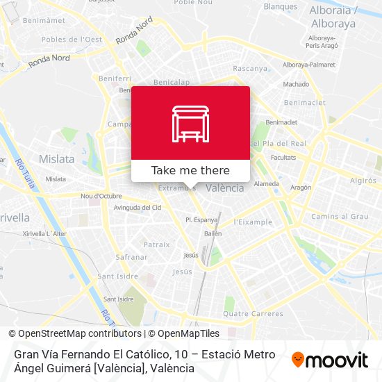 Gran Vía Fernando El Católico, 10 – Estació Metro Ángel Guimerá [València] map