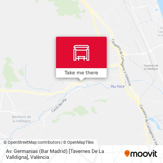 mapa Av. Germanias (Bar Madrid) [Tavernes De La Valldigna]