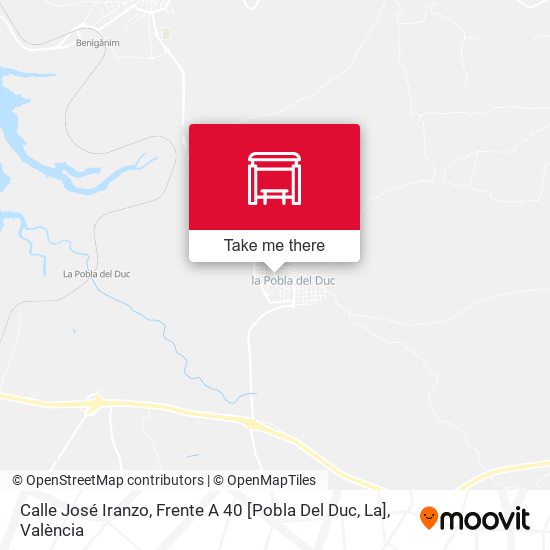 Calle José Iranzo, Frente A 40 [Pobla Del Duc, La] map