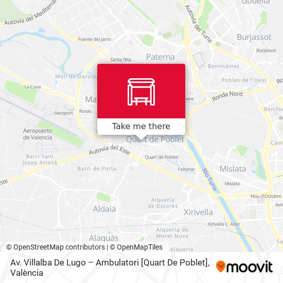 Av. Villalba De Lugo – Ambulatori [Quart De Poblet] map