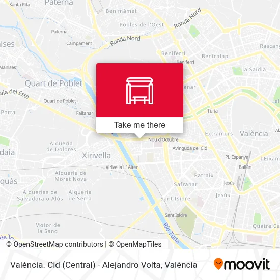 València. Cid (Central) - Alejandro Volta map
