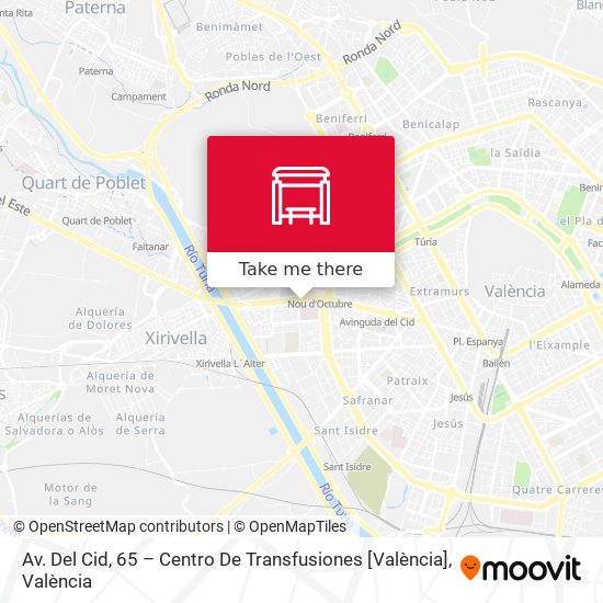 Av. Del Cid, 65 – Centro De Transfusiones [València] map