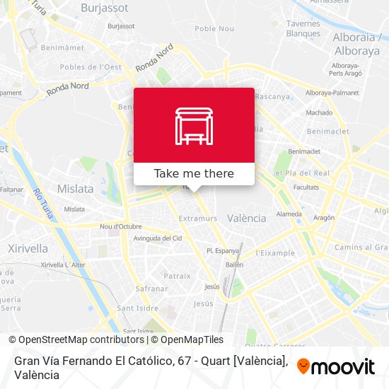 mapa Gran Vía Fernando El Católico, 67 - Quart [València]