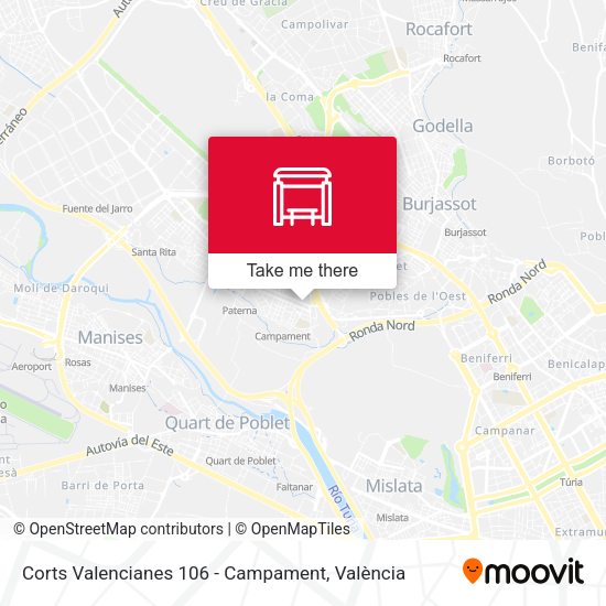 Corts Valencianes 106 - Campament map