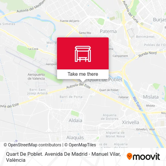 Quart De Poblet. Avenida De Madrid - Manuel Vilar map