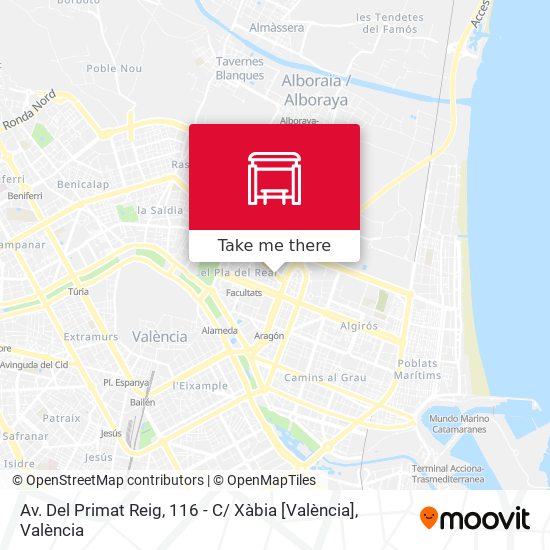 mapa Av. Del Primat Reig, 116 - C/ Xàbia [València]