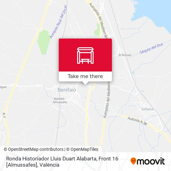 Ronda Historiador Lluis Duart Alabarta, Front 16 [Almussafes] map