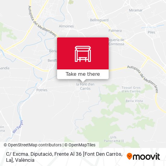 C/ Excma. Diputació, Frente Al 36 [Font Den Carròs, La] map