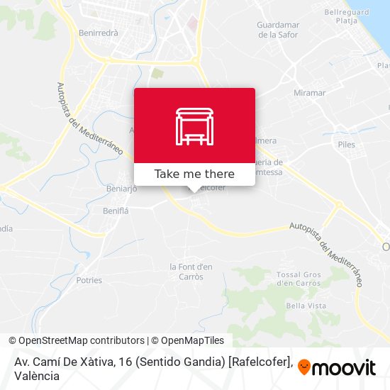 Av. Camí De Xàtiva, 16 (Sentido Gandia) [Rafelcofer] map