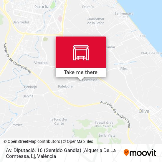 Av. Diputació, 16 (Sentido Gandia) [Alqueria De La Comtessa, L] map
